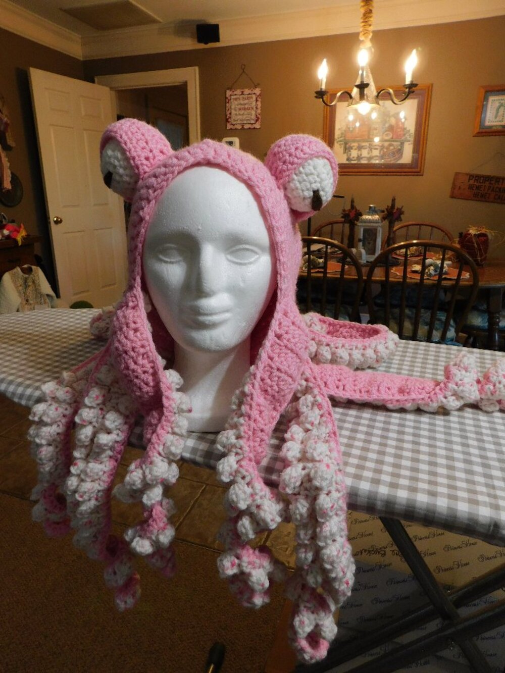 Pink Crochet Octopus hat. So Cute!